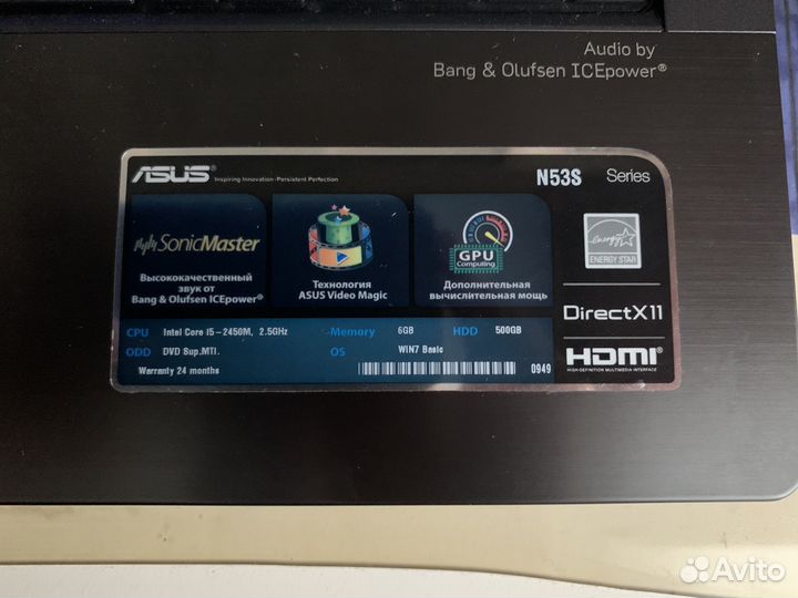 Ноутбук asus n53s