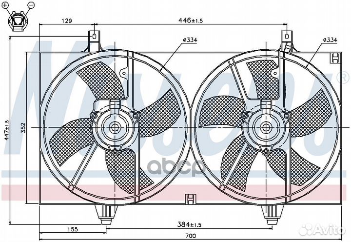 NS85526 вентилятор охлаждения Nissan Primera I