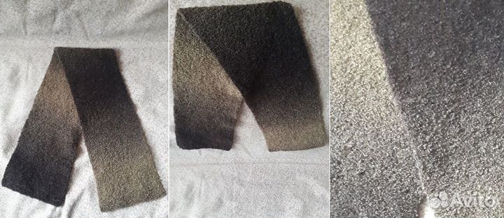 Шарф с буклированной шерсти. Ручная работа. Тёмный