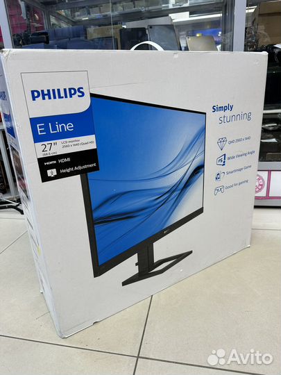 Монитор philips 275e1 P QHD 75гц