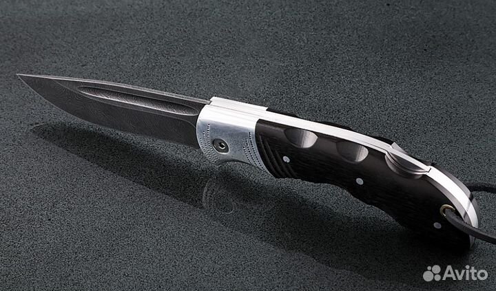 Походный нож складной нож Беркут, сталь дамаск
