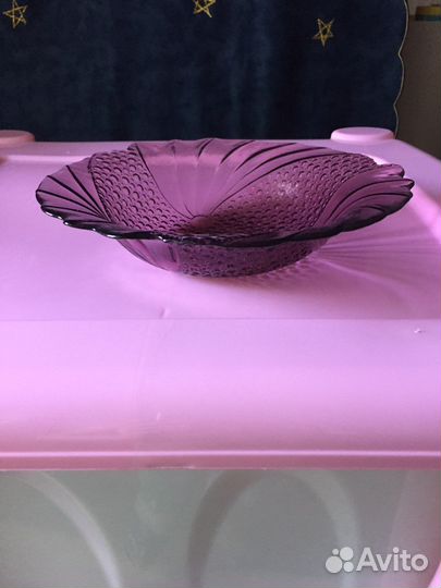 Салатница цветное стекло СССР