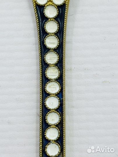 Ложка медовая Русские самоцветы Серебро 916 пр