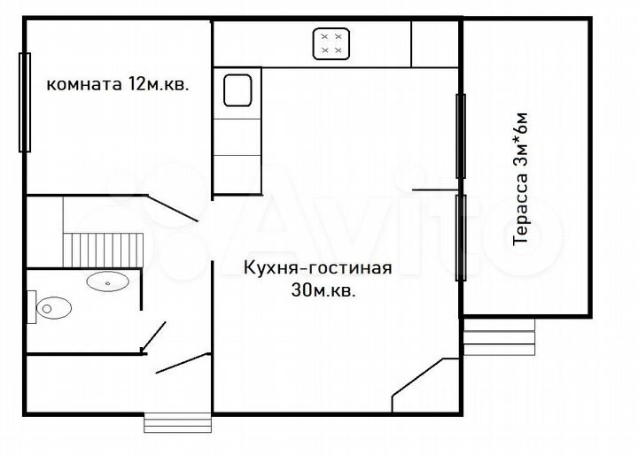Коттедж 120 м² на участке 10 сот.