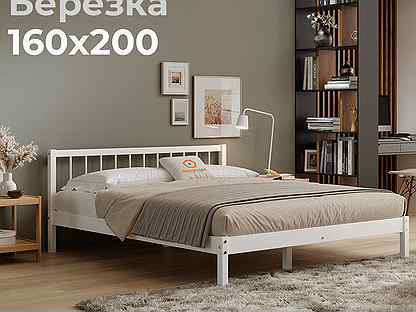 Кровать деревянная 160х200 двуспальная Березка-19