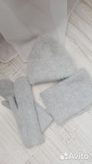 Шапка и снуд ангора