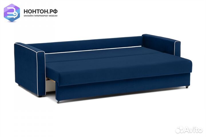 Диван еврокнижка Леон 3-х местный темно-синий