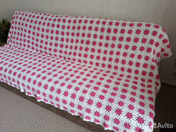 Плед покрывало вязаное