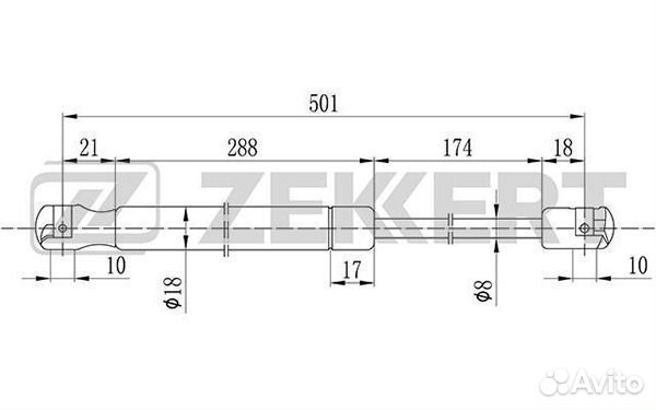 Пружина газовая багажника Ford Scorpio