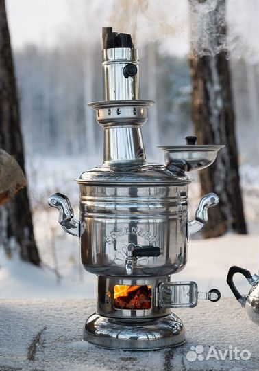 Самовар на дровах 4л Sözenler нержавеющая сталь