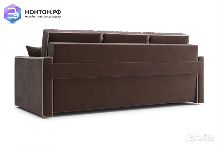 Диван еврокнижка Леон 3-х местный коричневый