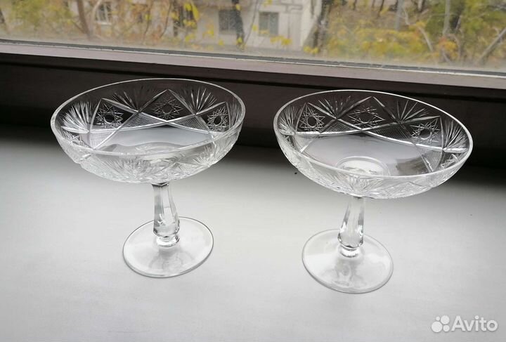 Хрусталь СССР салатник ваза на ножке для фруктов