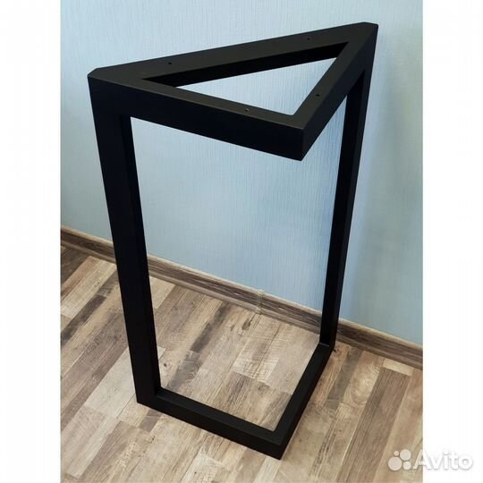 Подстолье опора для журнального столика 325 350 40х20 треугольное металлическое барное черное Лофт