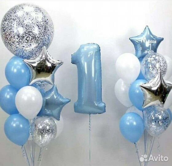 Гелиевые воздушные шары на 1 годик ребёнку