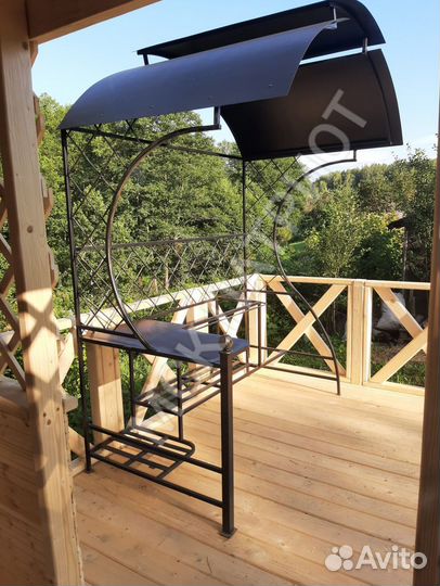 Мангал с крышей и печью под казан