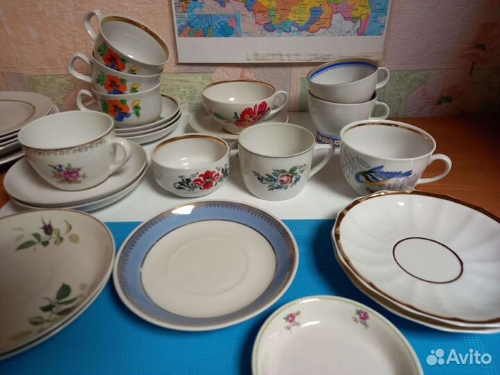 Фарфоровая посуда,блюдца,чашки,пары СССР