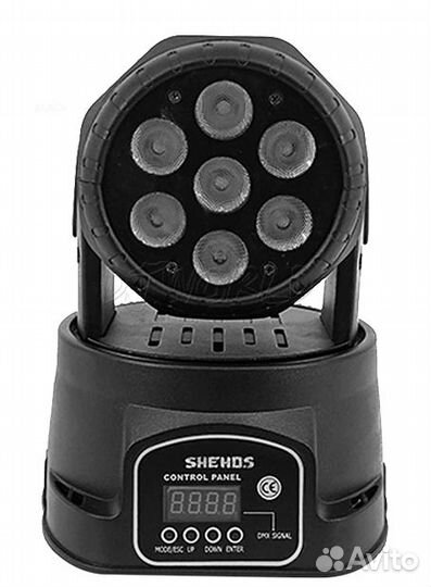 Вращающаяся голова LED rgbw 7x18 Вт (126 Вт) Wash