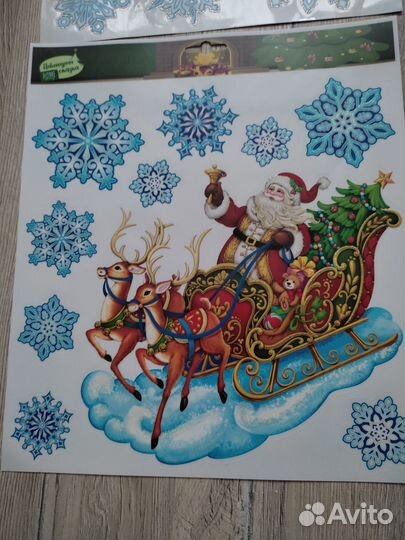 Новогодние интерьерные наклейки