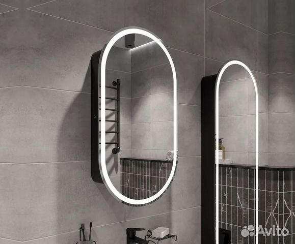 Зеркальный шкаф с подсветкой капсула