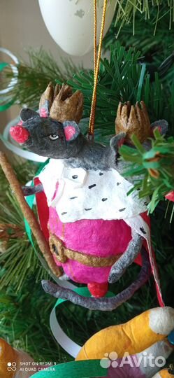 Ватная ёлочная игрушка Мышиный король