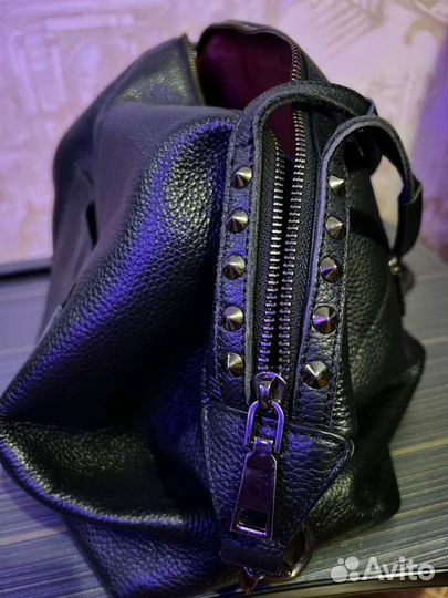 Сумка натуральная кожа черная