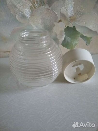 Плафон в комплекте. Стекло. СССР