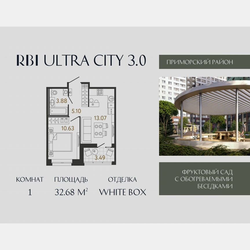 1-к. квартира, 32,7 м², 7/17 эт.