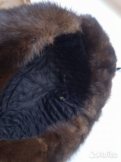 Шапка-ушанка,берет норка натур.56-58