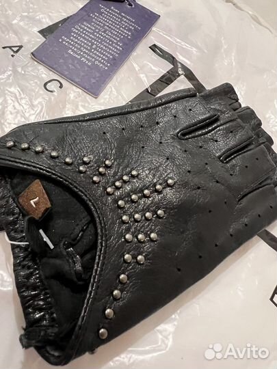 Перчатки без пальцев митенки новые кожа
