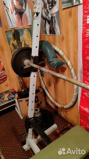 Лавка универсальная со штангой, гантели, блины