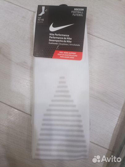 Гетры футбольные Nike, размер 42-46, цвет белый