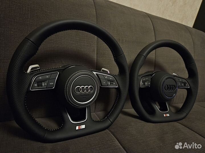 Руль audi скос S красная подсветка