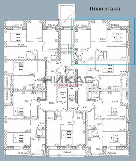 3-к. квартира, 77,8 м², 6/10 эт.