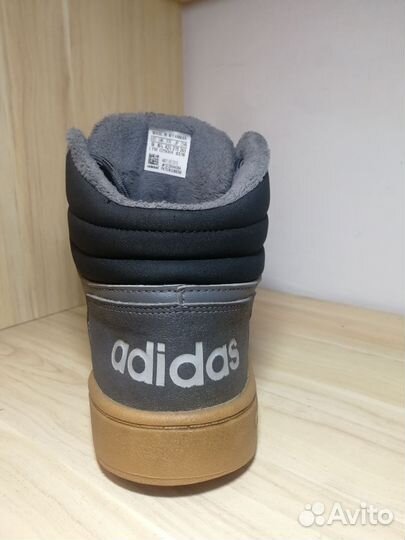 Adidas hoops 2.0 mid Grey утеплённые