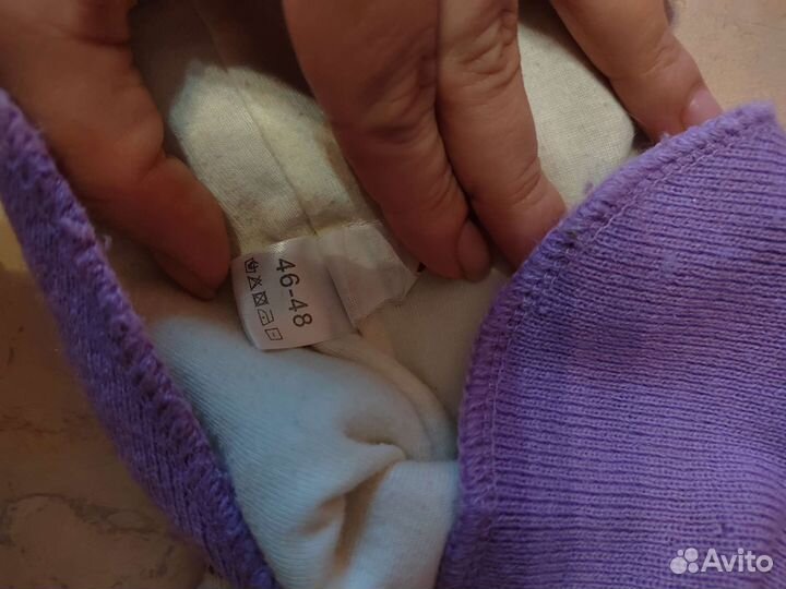 Шапка шлем и перчатки для девочки