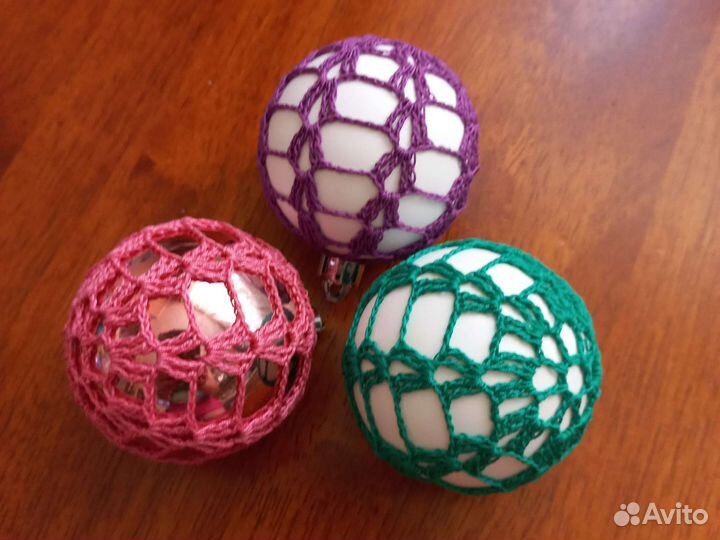 Елочные шары - крючком