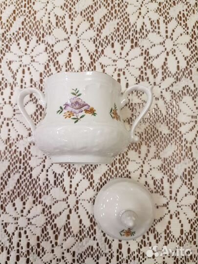 Фарфоровый молочник,сахарница Польша Кофейный серв