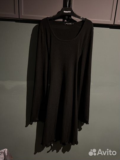 Платье черное на завязках