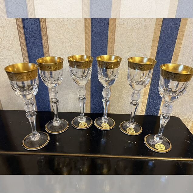 Bohemia crystal 6 бокалов ручной работы