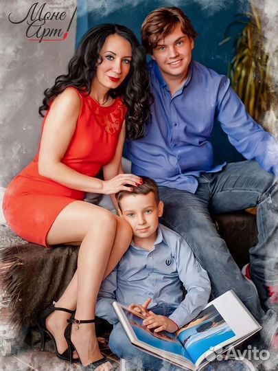 Портрет по фото на холсте