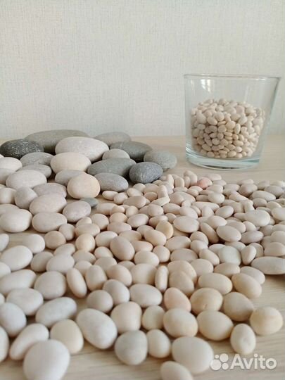 Морская галька белая натуральная