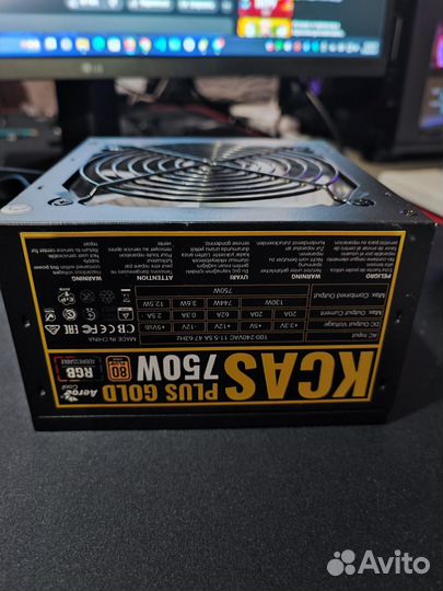Блок питания Aerocool kcas plus gold 750W RGB