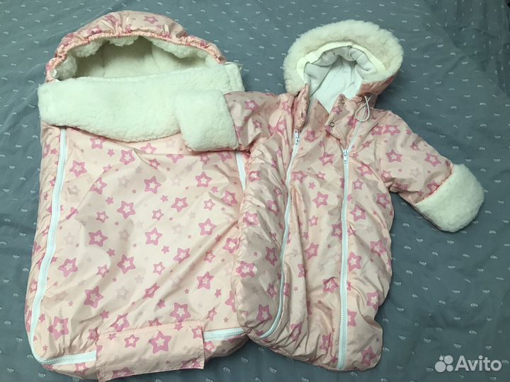 Детский конверт и комбинезон на выписку