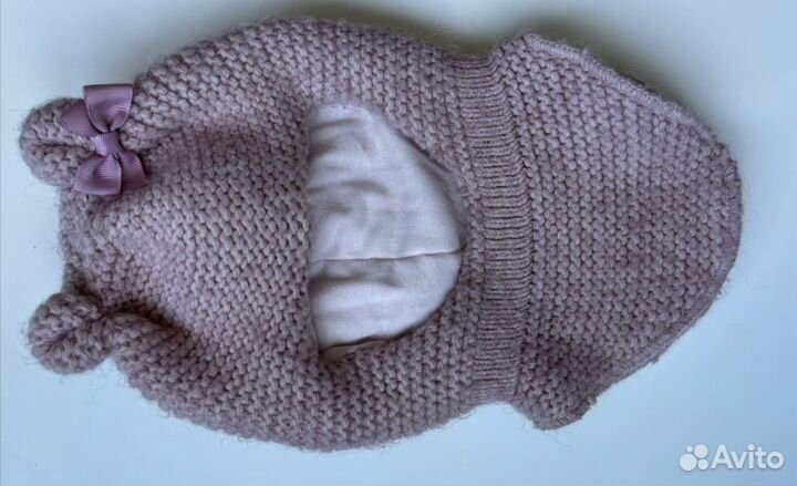 Шапка шлем для девочки 46 48 зима BabyGo
