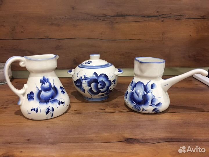 Сахарница керамическая, гжель