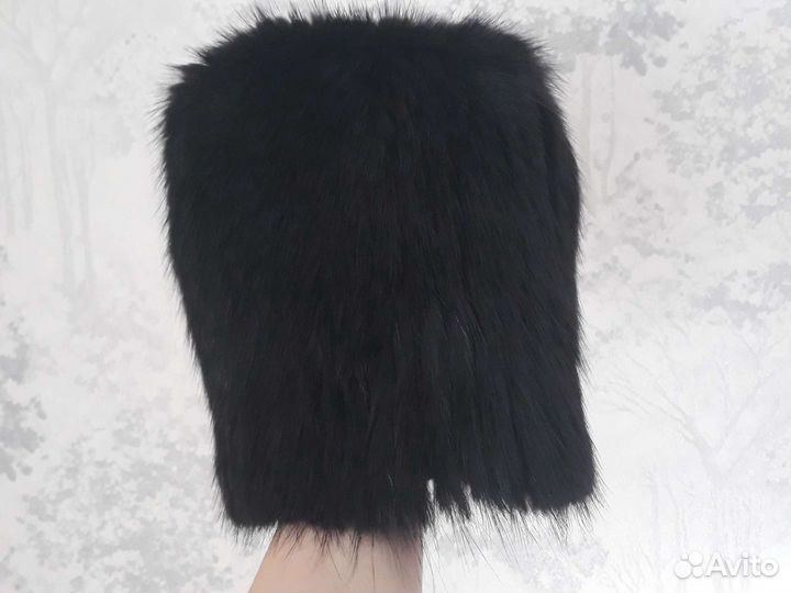 Шапка норковая вязаная женская