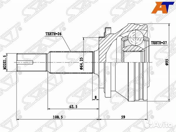 Шрус привода toyota land cruiser