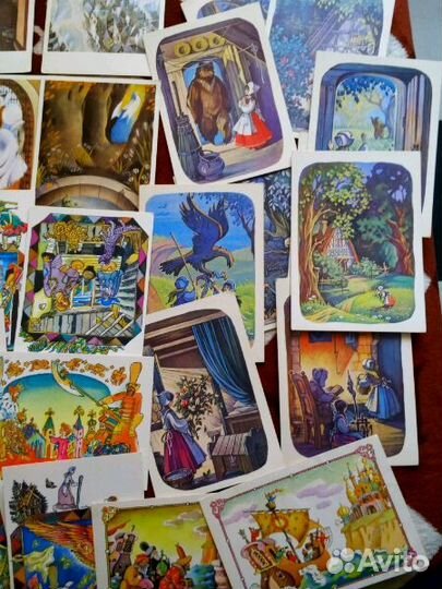 Открытки 80-х гг, иллюстрации к сказкам