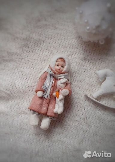 Ватная игрушка на елку