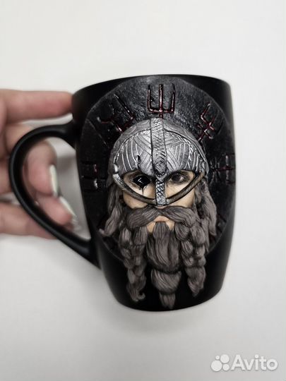 Кружка с декором из полимерной глины на заказ